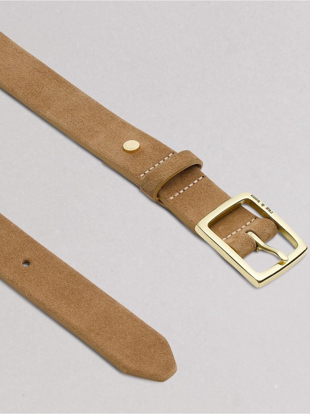 rag & bone Boyfriend Suede Belt in a camel/tan hue - XL